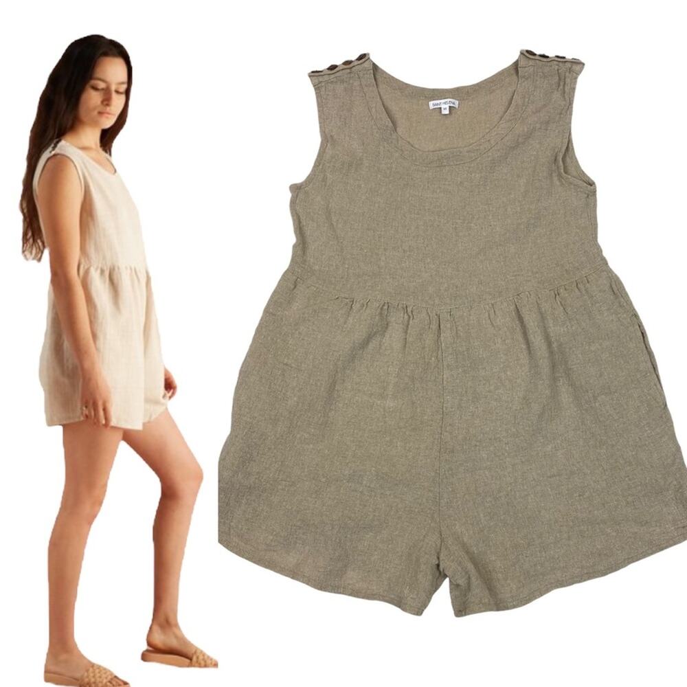 Saint Helena Womens 100% Linen Sleeveless Romper Size XS